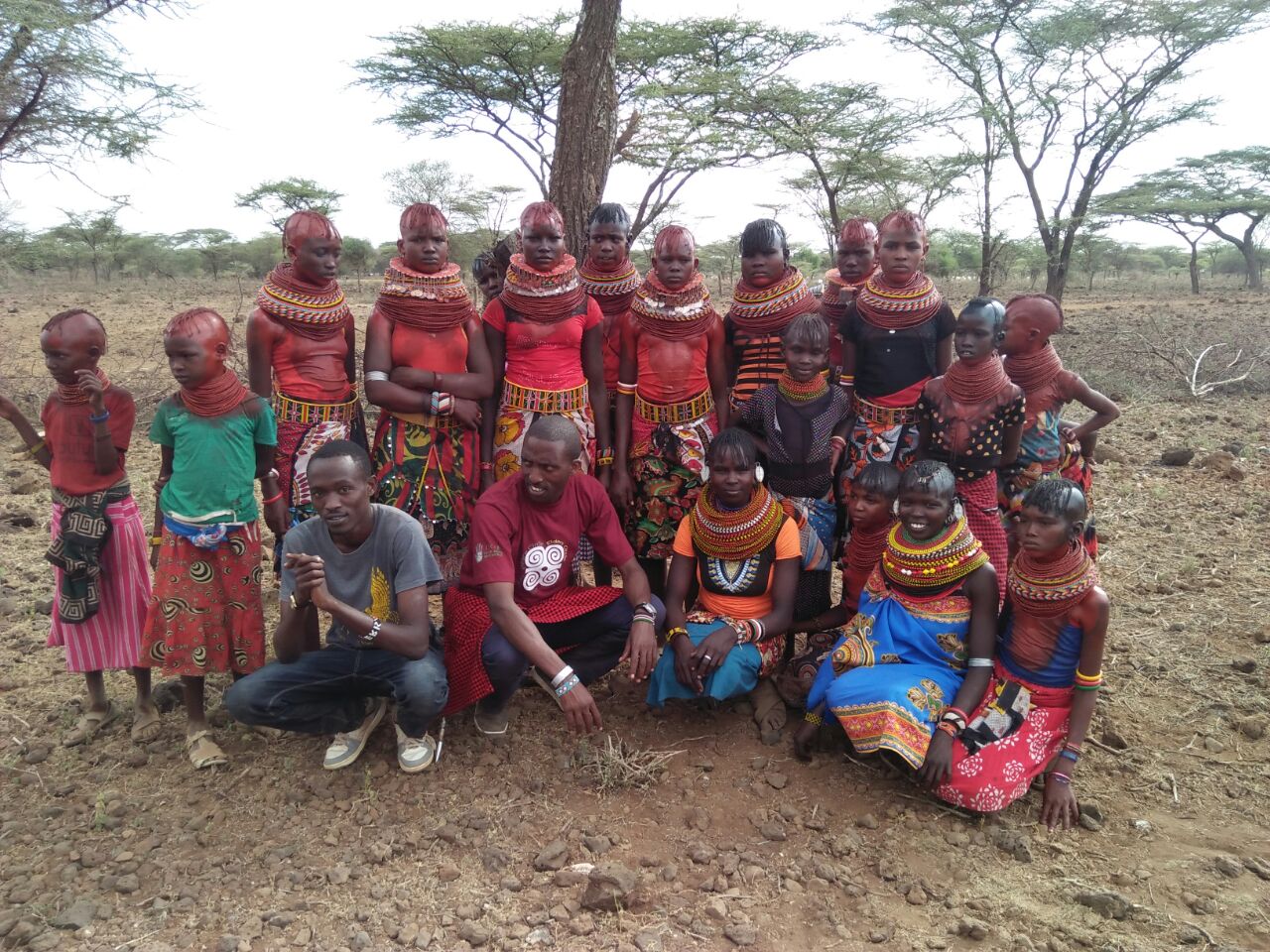 Turkana community members after a communal work dance