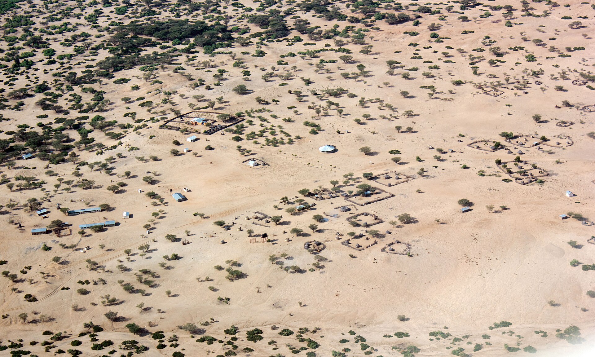 Aerial view of a Turkana village